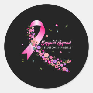 Breast Cancer Warrior Support Squad Breast Cancer  Classic Round Sticker