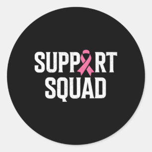 Breast Cancer Warrior Support Squad Breast Cancer Classic Round Sticker