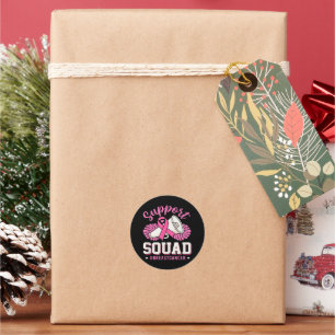 Breast Cancer Warrior Support Squad Pink Ribbon Classic Round Sticker