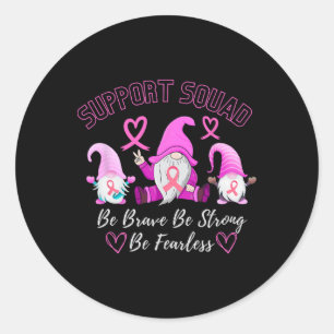 Breast Cancer Warrior Support Squad Pink Ribbon Fo Classic Round Sticker