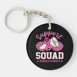Breast Cancer Warrior Support Squad Pink Ribbon Key Ring