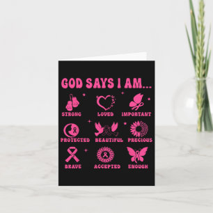 Breast Cancer Warrior Survivor Christian Faith God Card