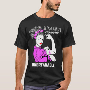 Breast Cancer Warrior Unbreakable Awareness Gift T-Shirt