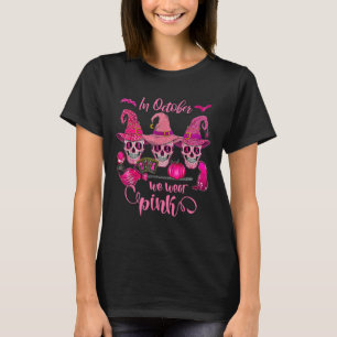 Breast Cancer Wear Pink Halloween Pumpkin  T-Shirt