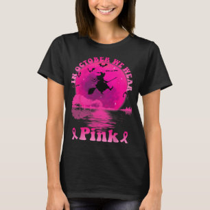 Breast Cancer Witch Guitar Moon In October We Wear T-Shirt