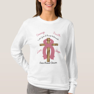 Breast Cancer With God we trust Cross shirt