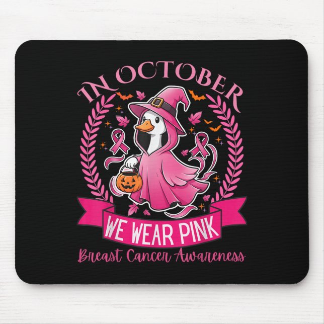 Breast Cancer Women Halloween In October We Wear P Mouse Pad (Front)
