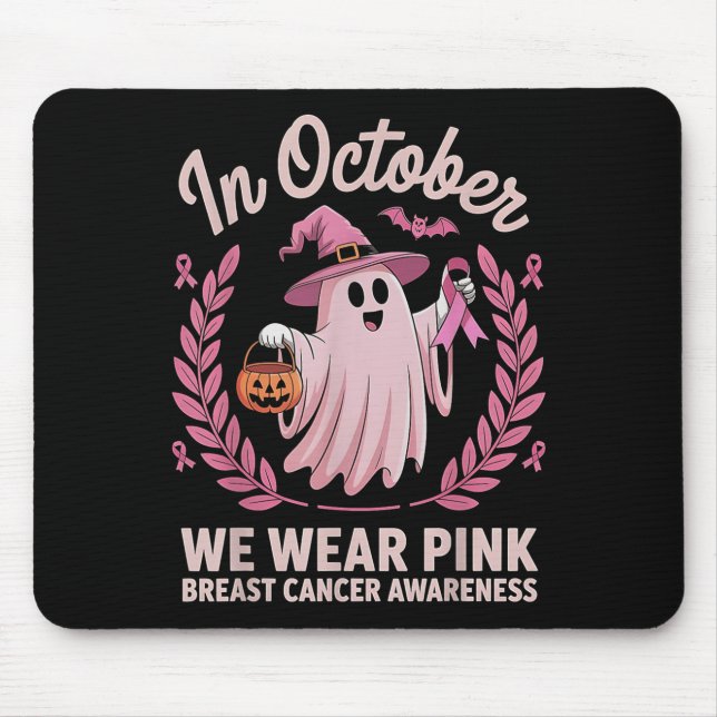 Breast Cancer Women Halloween In October We Wear P Mouse Pad (Front)