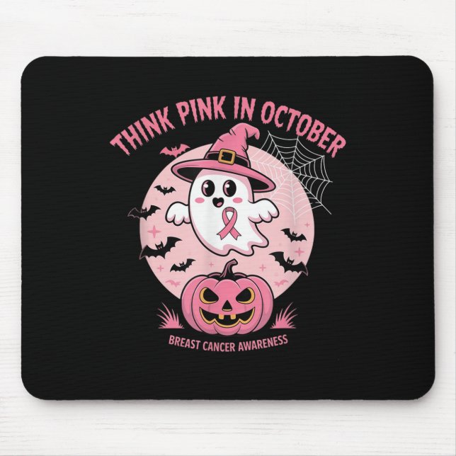 Breast Cancer Women Halloween In October We Wear P Mouse Pad (Front)