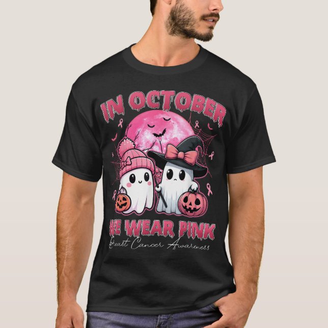 Breast Cancer Women Halloween October  T-Shirt (Front)