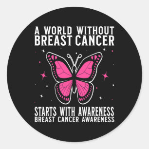 Breast Cancer Women Support Gifts Breast Cancer Aw Classic Round Sticker