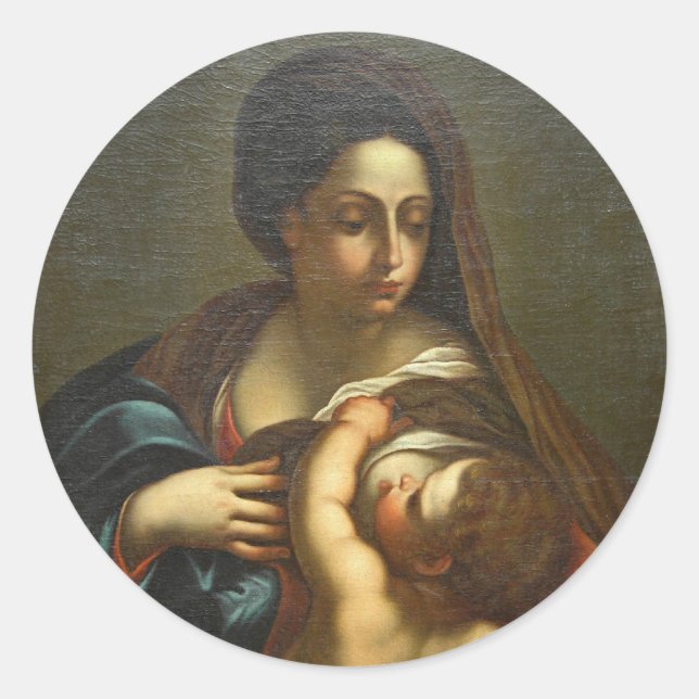 BREAST OF MARY CLASSIC ROUND STICKER (Front)