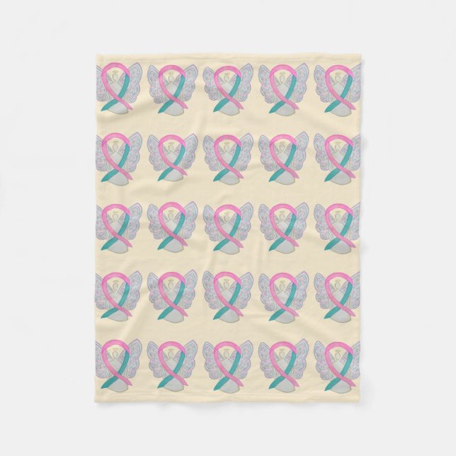 Breast & Ovarian Cancer Awareness Angel Blankets (Front)