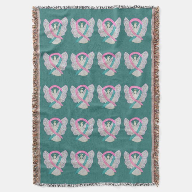Breast & Ovarian Cancer Syndrome Ribbon Blankets (Front Vertical)