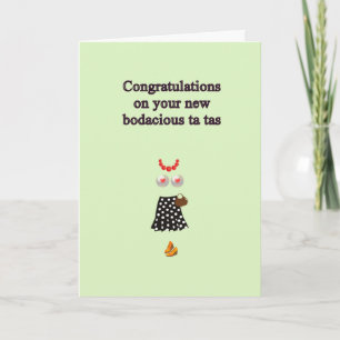 Breast Surgery Congratulations, Funny Cartoon Art Card