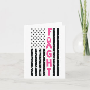 Breast Survivor American Flag Breast Cancer Awaren Card