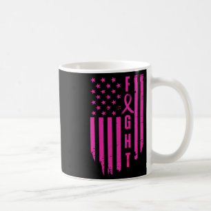 Breast Survivor American Flag Breast Cancer Awaren Coffee Mug