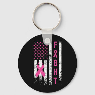 Breast Survivor American Flag Breast Cancer Awaren Key Ring