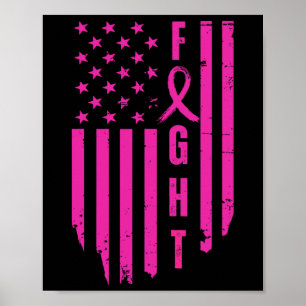 Breast Survivor American Flag Breast Cancer Awaren Poster
