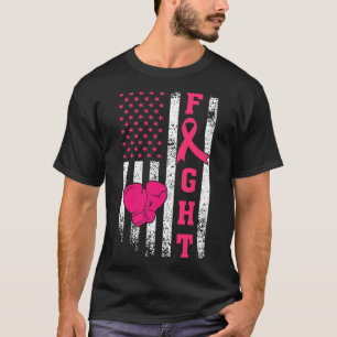 Breast Survivor American Flag Breast Cancer Awaren T-Shirt