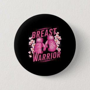 Breast Warrior Boxing Glove Breast Cancer Awarenes 6 Cm Round Badge
