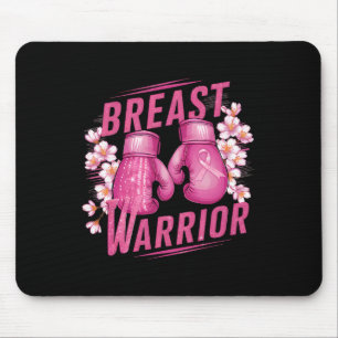 Breast Warrior Boxing Glove Breast Cancer Awarenes Mouse Pad