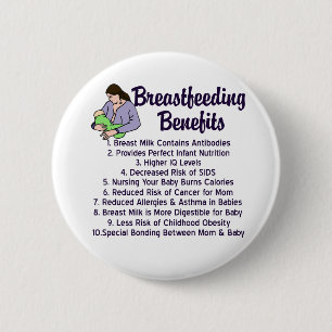 Breastfeeding Benefits 6 Cm Round Badge