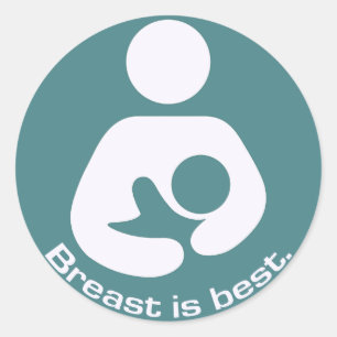 Breastfeeding Icon Breast Is Best Teal Classic Round Sticker