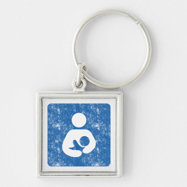 Breastfeeding Icon Letterpress Style Texture Key Ring (Front)