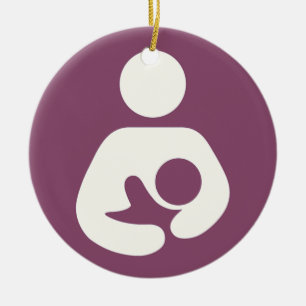 Breastfeeding Icon - Mauve Ceramic Ornament