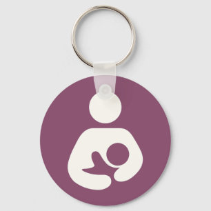 Breastfeeding Icon - Mauve Key Ring