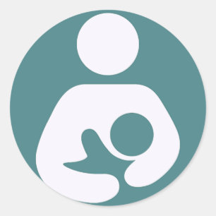 Breastfeeding Icon Teal Classic Round Sticker