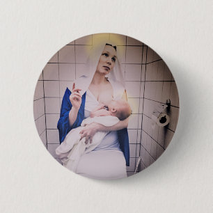 Breastfeeding Mary 6 Cm Round Badge