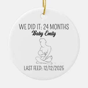 Breastfeeding milestone gift for breastfeeding mom ceramic ornament