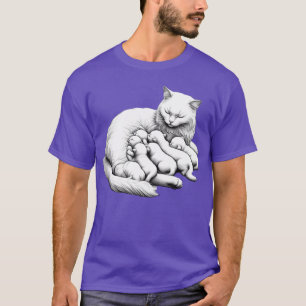 Breastfeeding Mother Cat retro T-Shirt