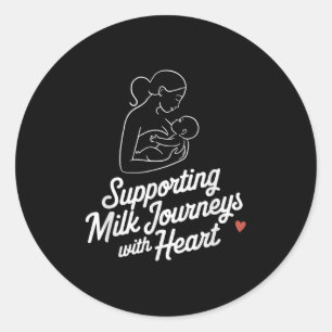 Breastfeeding Mother Support Quote Lactation Consu Classic Round Sticker