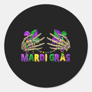Breasthirt Mardi Gras 2025 Shirt Funny Beads Outli Classic Round Sticker