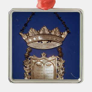 Breastplate or Shield for Torah Scroll Metal Tree Decoration