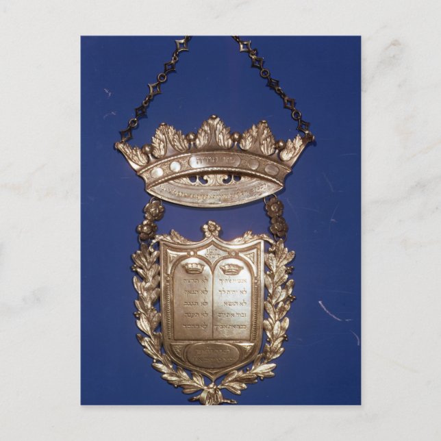 Breastplate or Shield for Torah Scroll Postcard (Front)