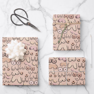 breasts wrapping paper sheets