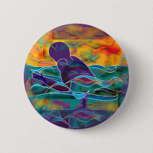 Breaststroke 6 Cm Round Badge