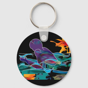 Breaststroke Cutout Key Ring