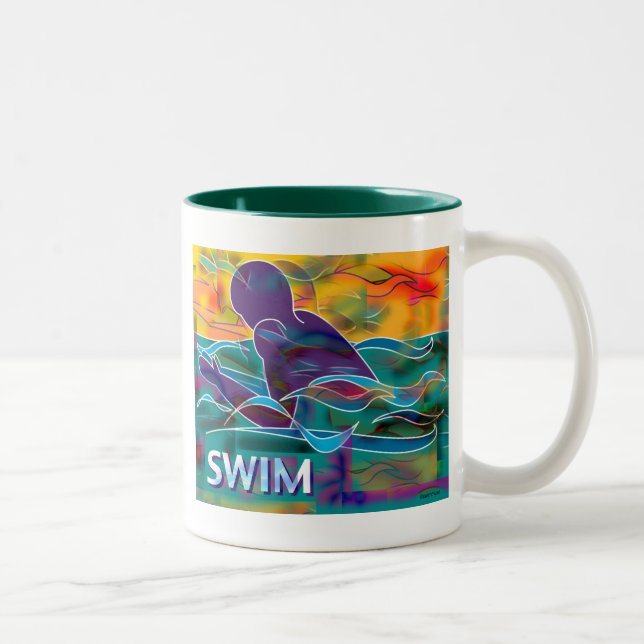Breaststroke Two-Tone Coffee Mug (Right)