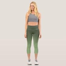 Breath_Zone Green Gradient Capri Leggings