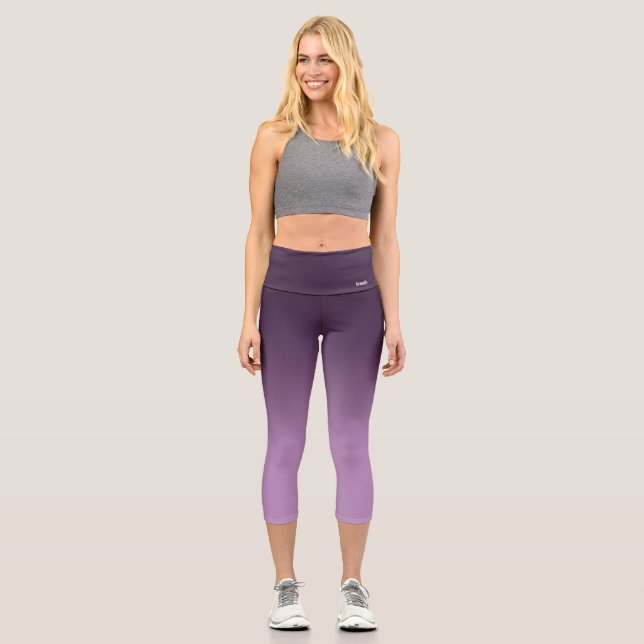 Breath_Zone Purple Gradient Capri Leggings (Front)