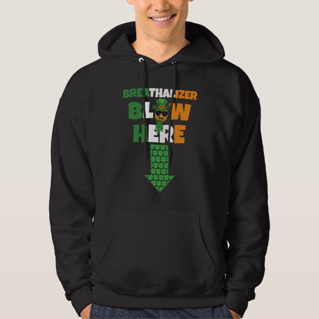 Breathalizer Blow Here St Patricks Day Pineapple S Hoodie (Front)
