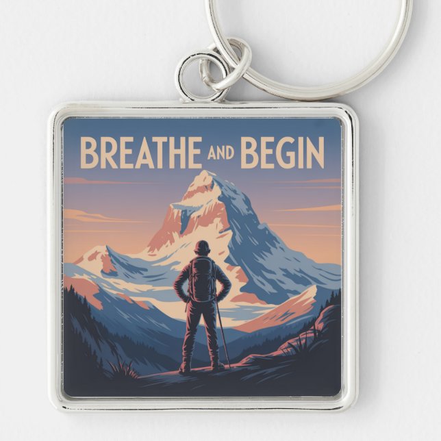 Breathe And Begin Key Ring (Front)