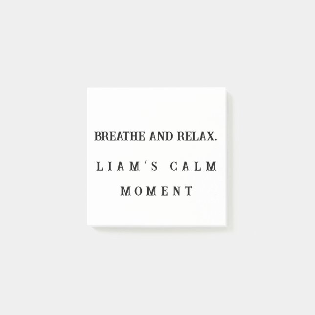 Breathe and Relax – Custom Calm Sticky Note (Front)