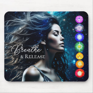 Breathe and Release   Beautiful Ethereal Woman Mouse Pad