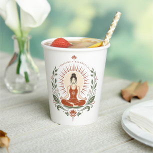 Breathe Balance Be Mindfulness Poster Paper Cups